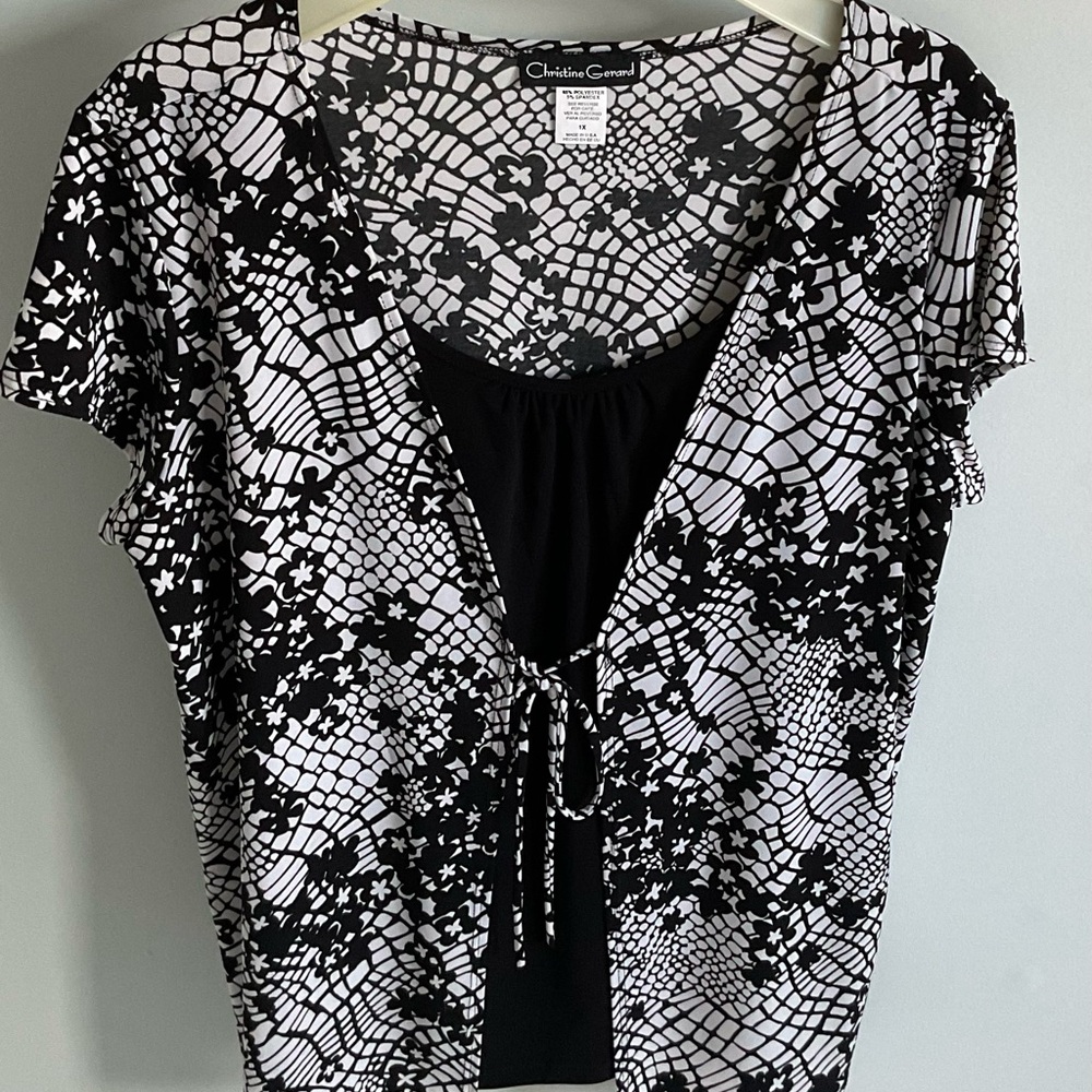 Christine Gerard Women's Top/ Blouse Short Sleeve Size 1X